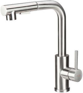 Baterie Bucatarie Lebada Tip L cu Dus Extractibil INOX 5001 - simple, Baterii Sanitare