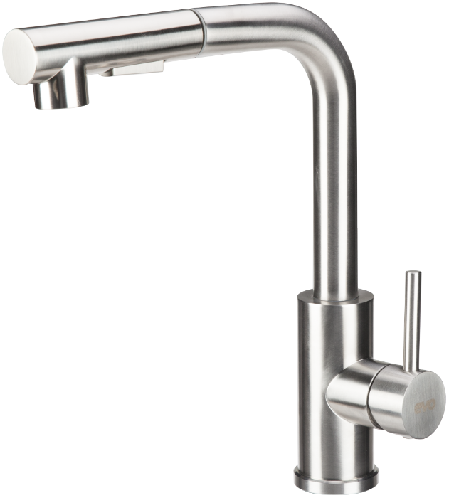 Baterie Bucatarie Lebada Tip L cu Dus Extractibil INOX 5001 - simple, Baterii Sanitare