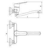 Baterie Cada Pipa Lunga 2025 Evosanitary - simple, Baterii Sanitare
